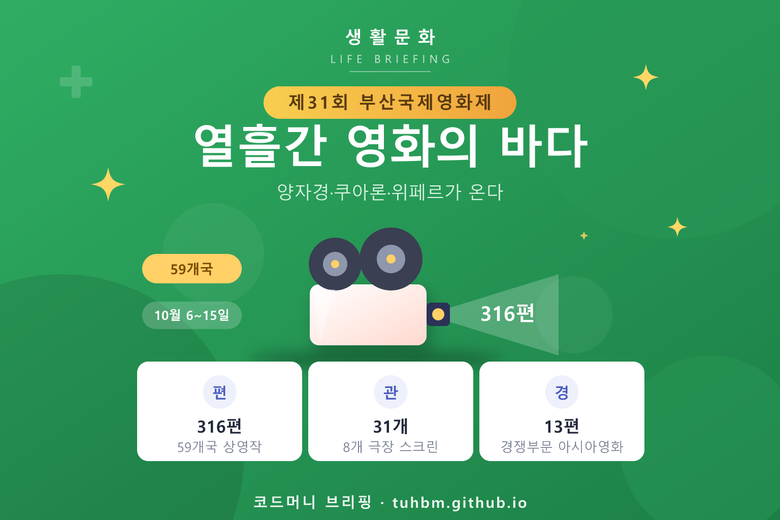 제31회 부산국제영화제 개막을 나타낸 이미지