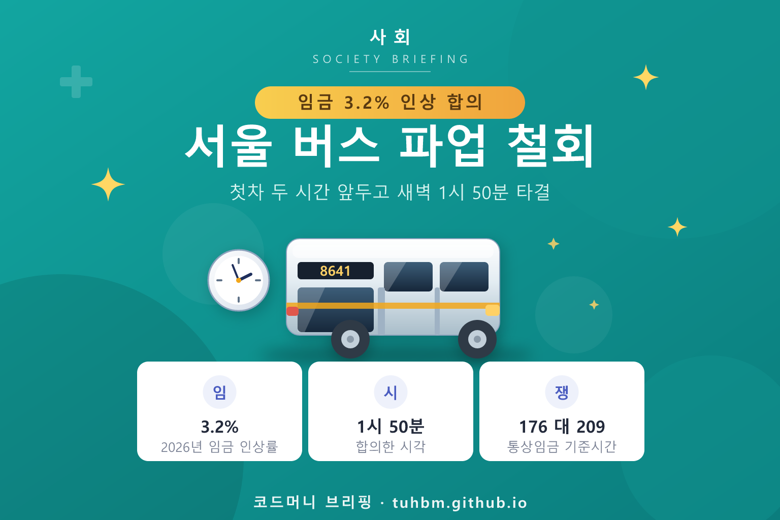 서울 시내버스 파업 철회를 표현한 이미지