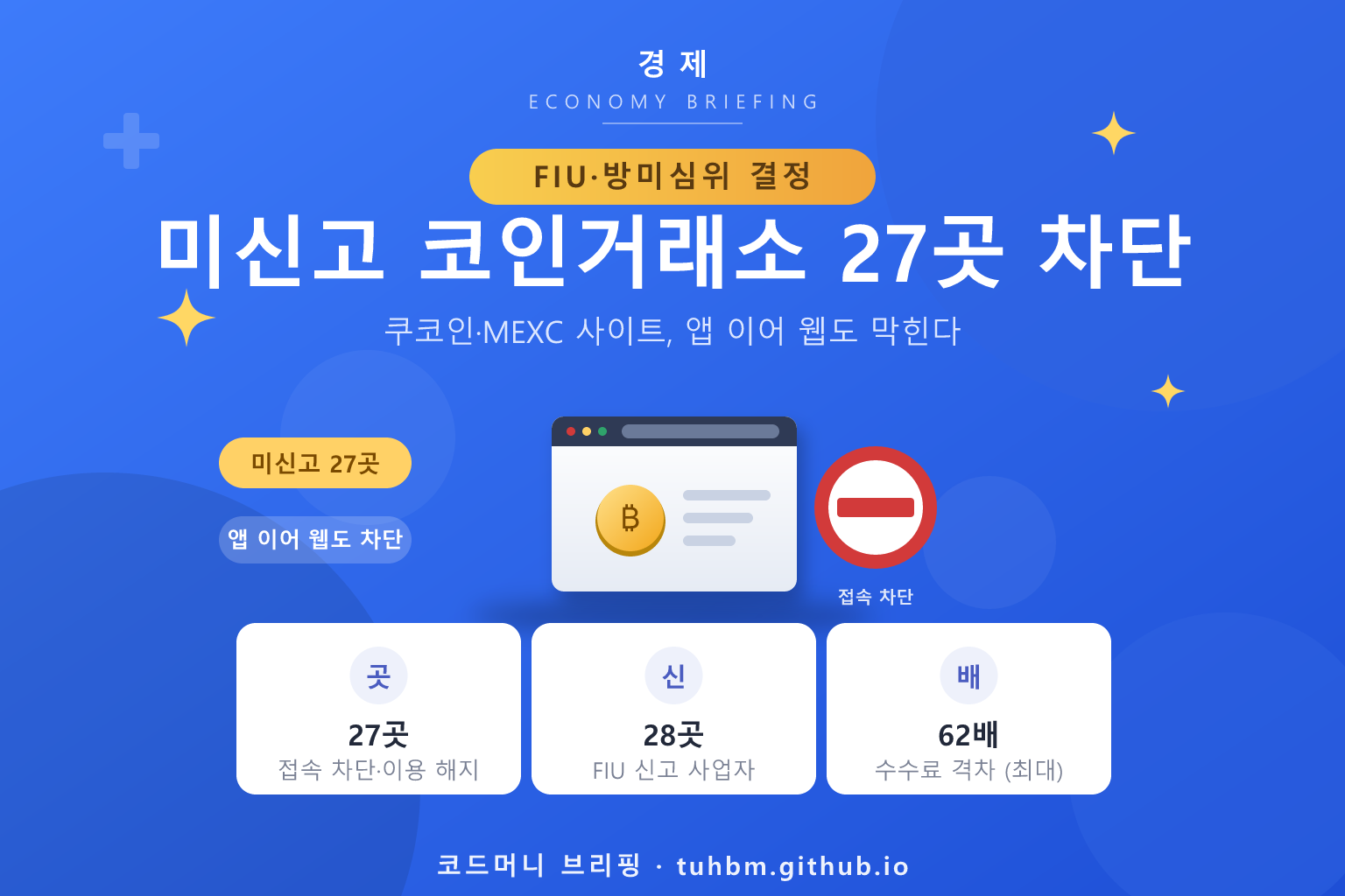미신고 가상자산사업자 웹사이트 접속 차단을 나타낸 이미지