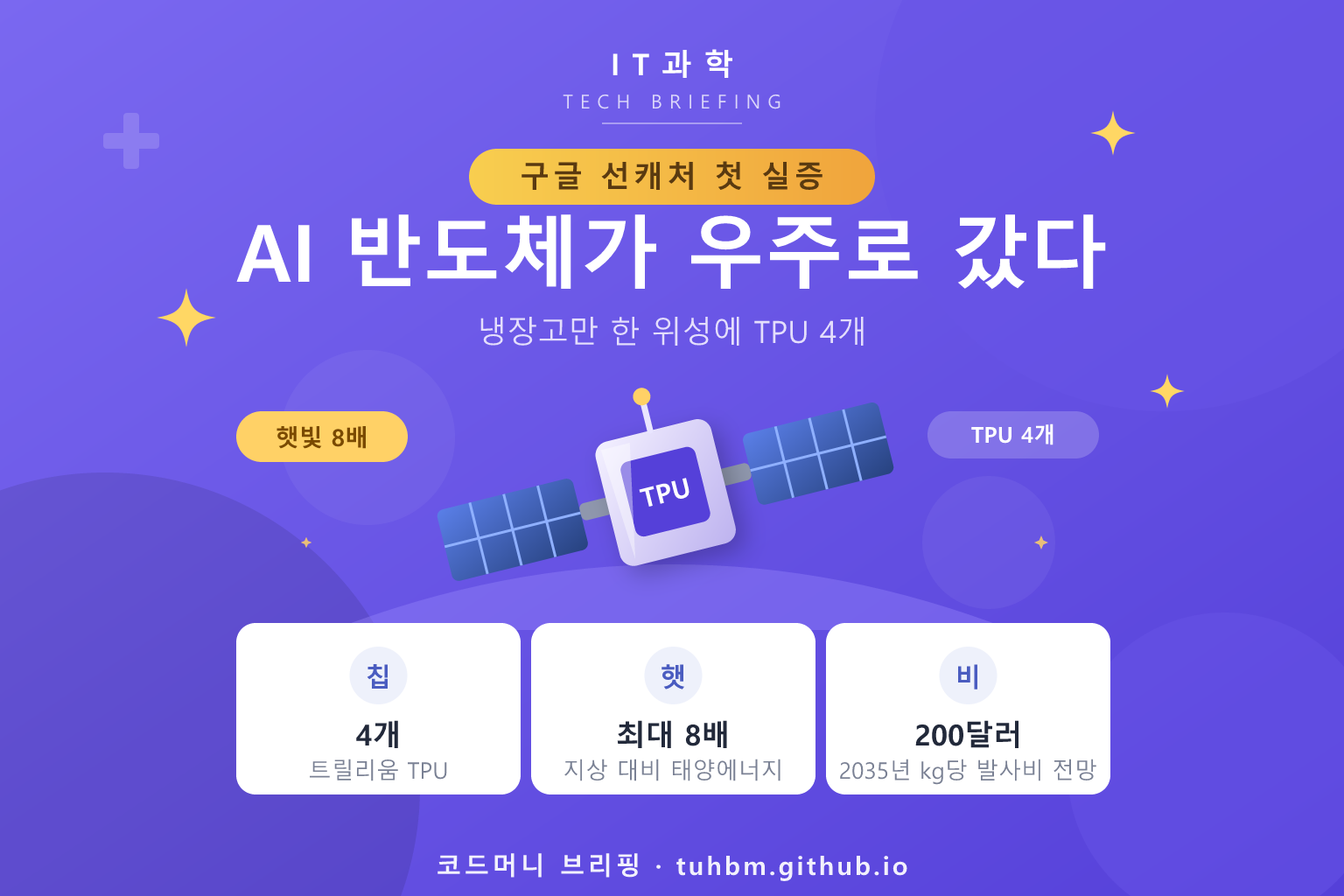 구글 우주 데이터센터 시험 위성을 나타낸 이미지