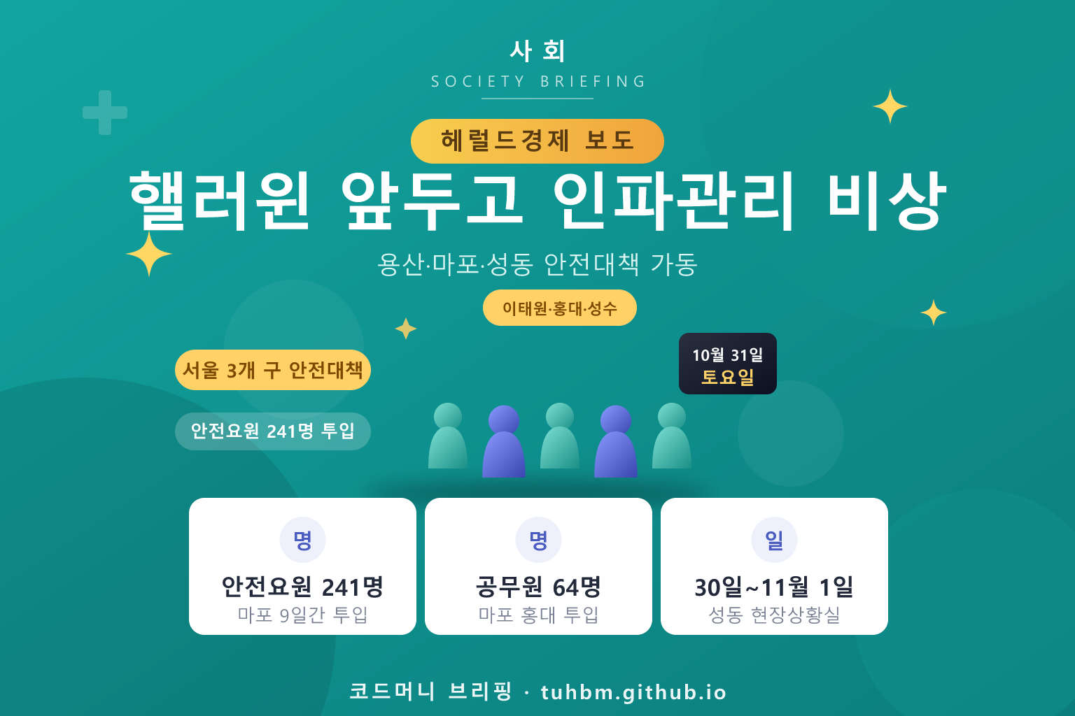 핼러윈 인파관리를 나타낸 이미지