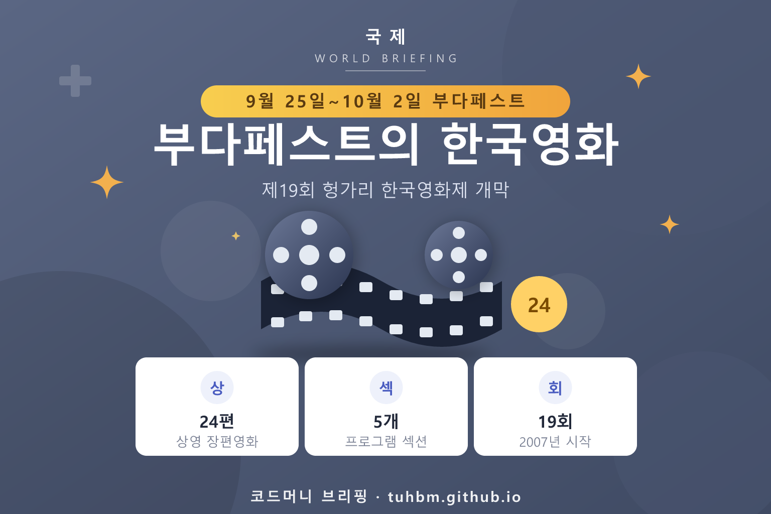 해외에서 열리는 한국영화제를 표현한 이미지