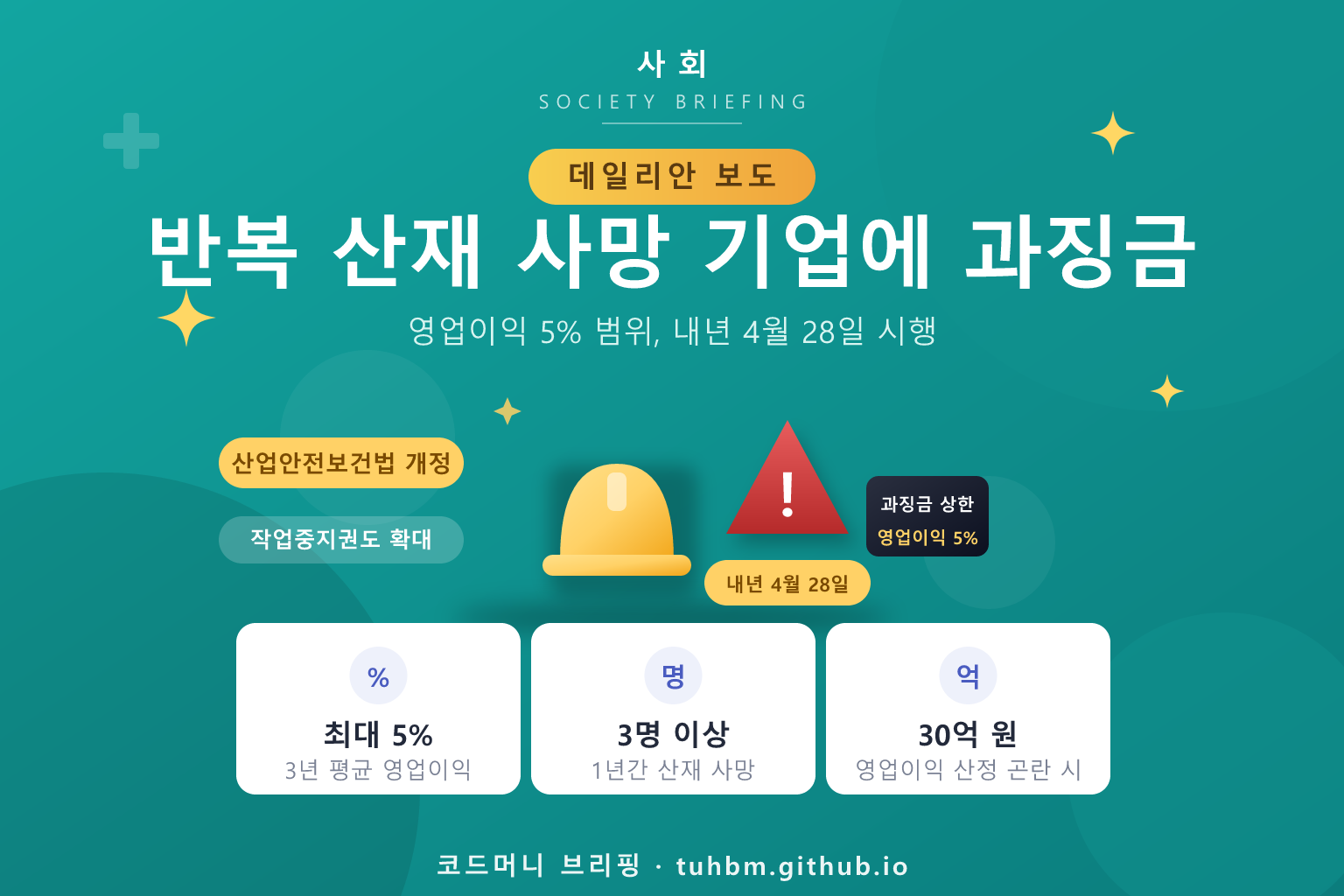 산업안전보건법 개정을 나타낸 이미지