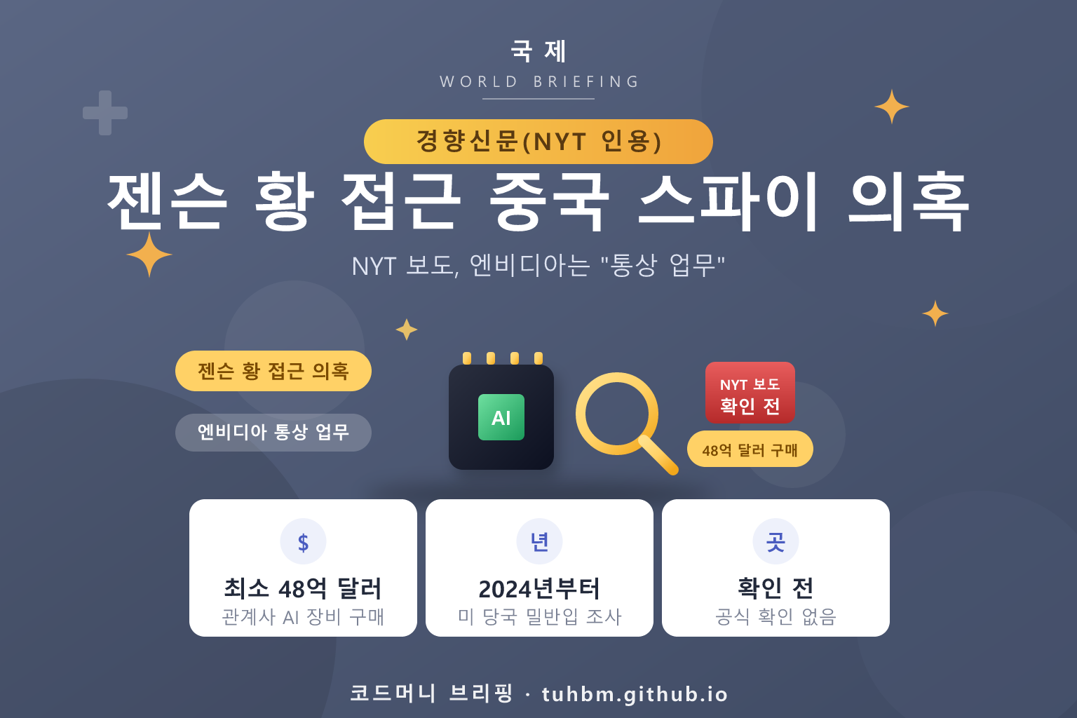 엔비디아 중국 스파이 보도를 나타낸 이미지
