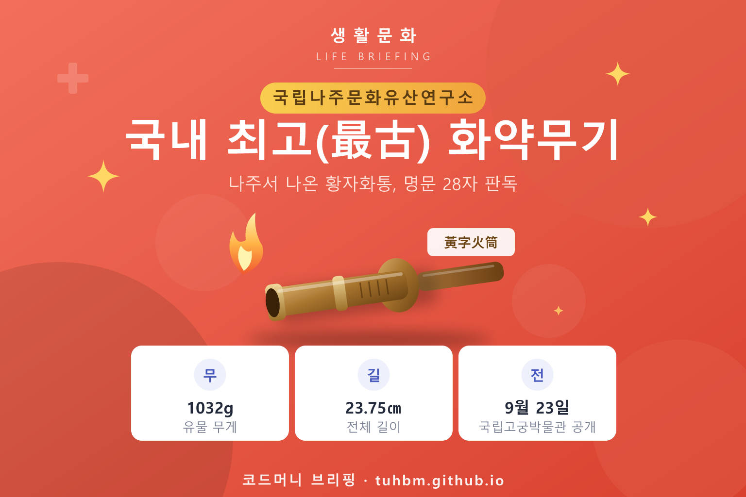 옛 화약무기 화통을 표현한 이미지
