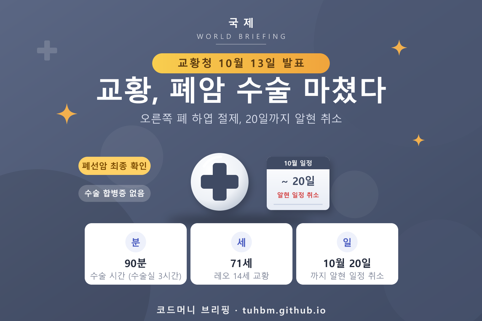 레오 14세 교황의 폐 수술과 회복 일정을 나타낸 이미지