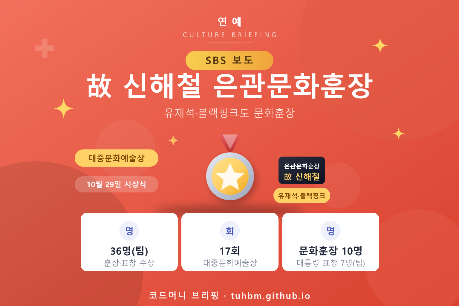 대중문화예술상 문화훈장을 나타낸 이미지